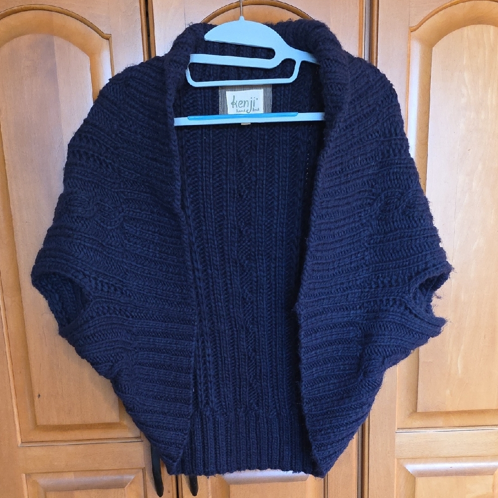 Kenji Navy Women's Poncho Sweater